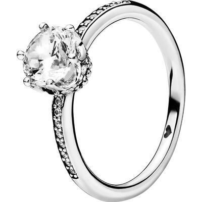 潘多拉透明戒指礼物闪耀单石皇冠