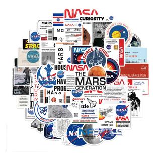50张NASA航空航天局宇航员涂鸦贴纸行李箱滑板车水杯头盔装饰防水