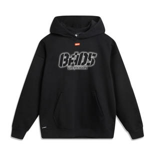 李宁卫衣男冬季新款加绒加厚连帽保暖套头反伍宽松大码运动上衣