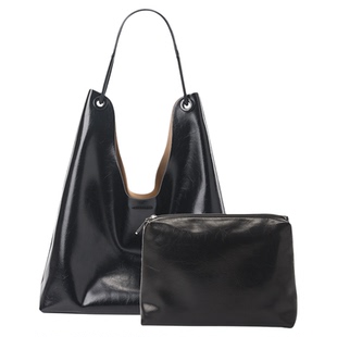 畹町腋下hobo包油蜡皮单肩软皮包女春季简约通勤子母包腋下饺子包