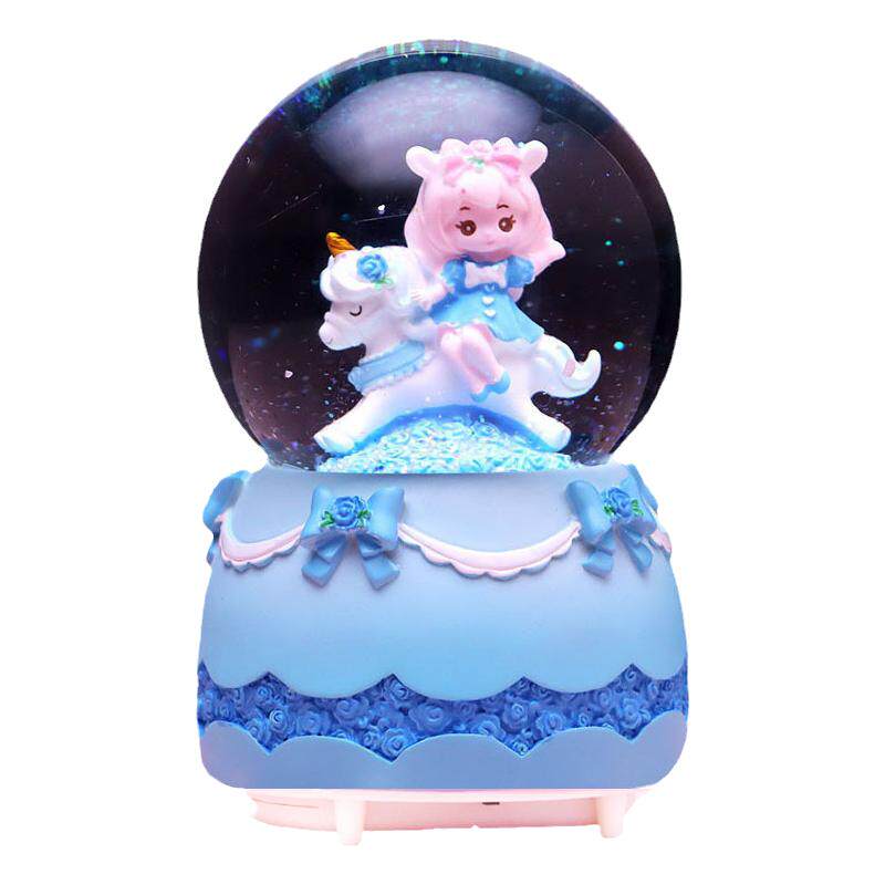 彩灯飘雪花水晶球礼品音乐盒儿童