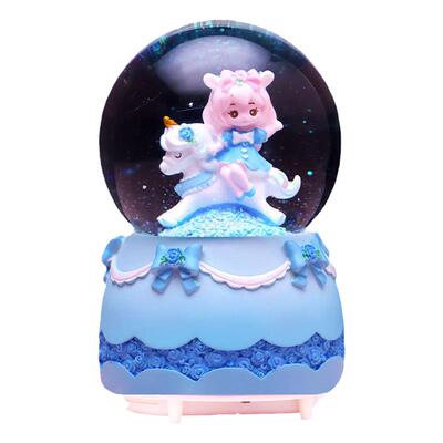 彩灯飘雪花水晶球礼品音乐盒儿童