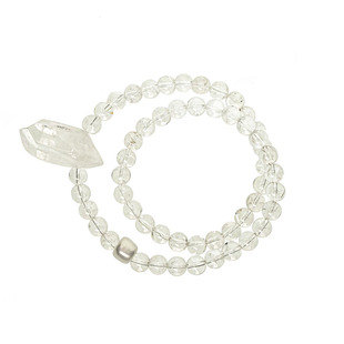 原创个性设计双圈白水晶手串女 复古简约百搭圆珠手链男生手饰品