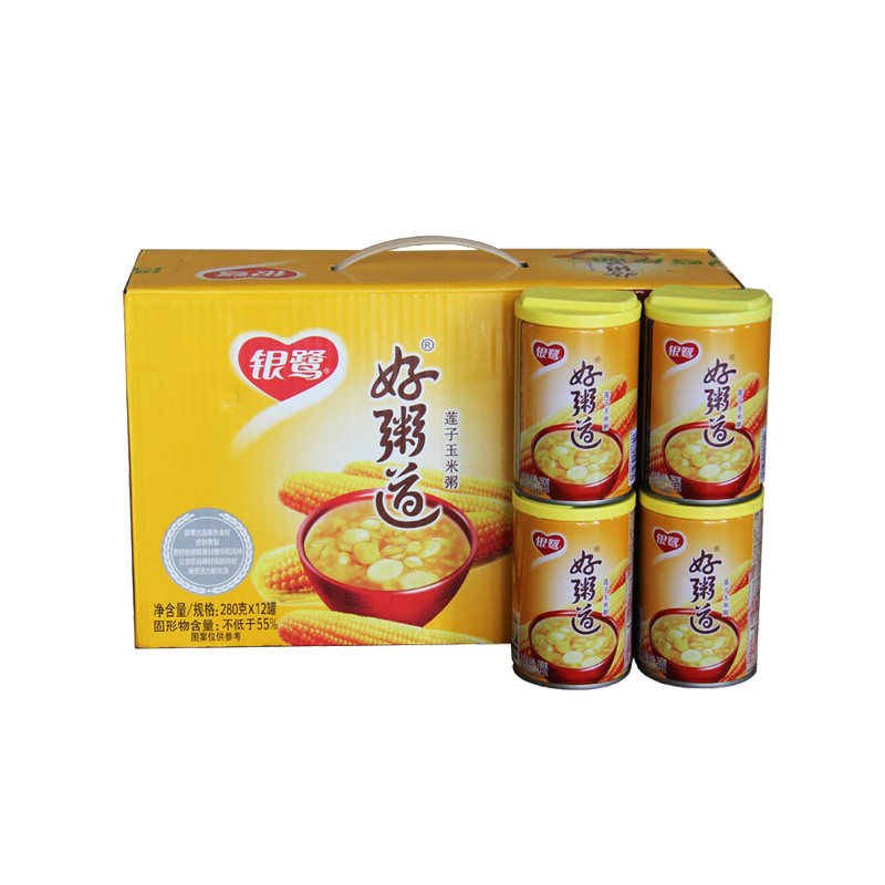 银鹭好粥道莲子玉米八宝粥280g*12罐 整箱 休闲零食速食粥