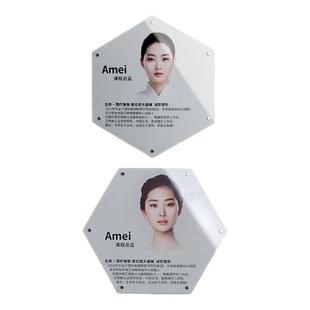 六边形相框亚克力悬浮磁吸挂墙免打孔员工资质医生教师简介展示框