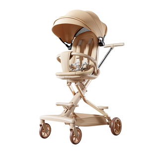 婴儿车推车可坐可躺0-3-6岁超轻便双向折叠一键收车口袋遛娃神器