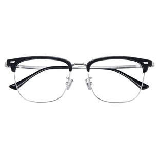 蔡司镜片泽锐近视眼镜男眉线框纯钛可配度数散光定制防蓝光女镜框