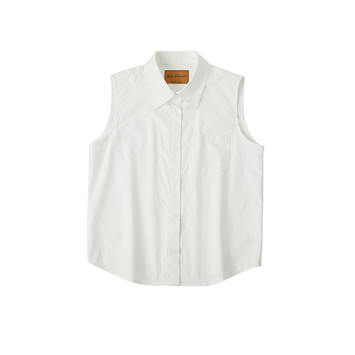 CycleDocument白色无袖背心衬衫