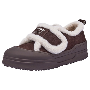 热风加绒毛毛鞋女鞋2025年冬季新款保暖休闲鞋户外平底棉鞋雪地靴