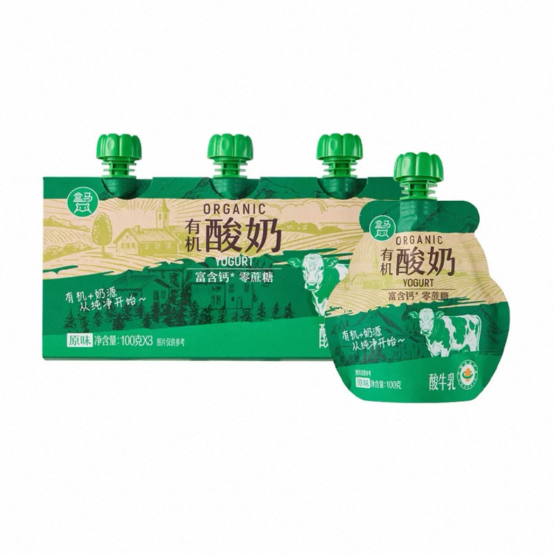 盒马 有机酸奶100g*3冷藏短保21天包邮