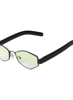 浅绿色UV400菱形框朋克近视墨镜