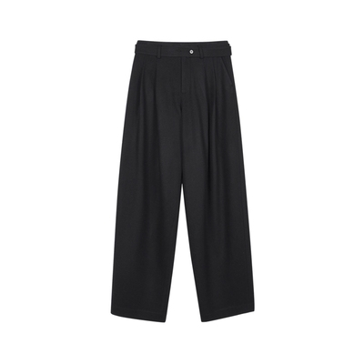 LESS冬季绵羊毛呢裤女高腰通勤宽松直筒显瘦休闲裤子2OAE10380