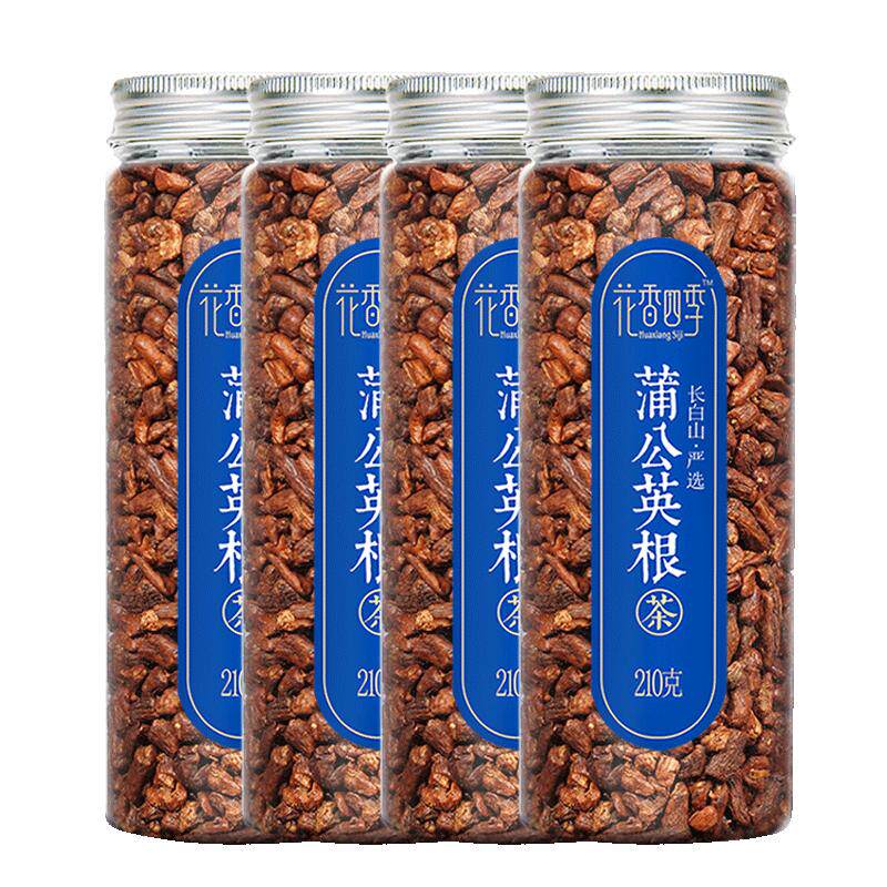 长白山特级蒲公英根茶210g*4罐 茶根炒熟旗舰店浦公英泡茶