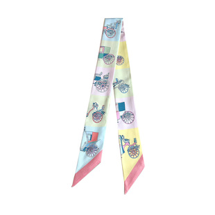 【马车接龙】H家twill缠包小丝巾100%桑蚕丝领巾装饰包带真丝领巾