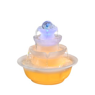 八方来财风水轮流水摆件循环水办公室茶桌装饰摆件玄关收银台摆件