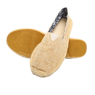 情侣款麻鞋透气吸汗渔夫鞋男鞋凉鞋全麻底开车鞋女鞋