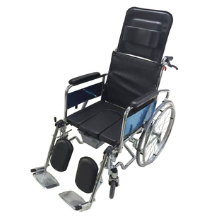 液压轮椅高靠背可躺老年瘫痪老人专用带坐便折叠出行大小便多功能