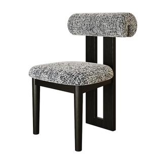 中古风法式复古白蜡木实木餐椅家用餐桌椅软包靠背椅休闲椅化妆凳