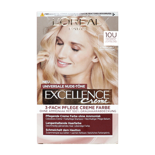 法国欧莱雅卓韵霜excellence浅亚麻香槟金色染发剂护发白金染发膏