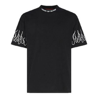 VOS新款刺绣火焰男女款短袖T恤