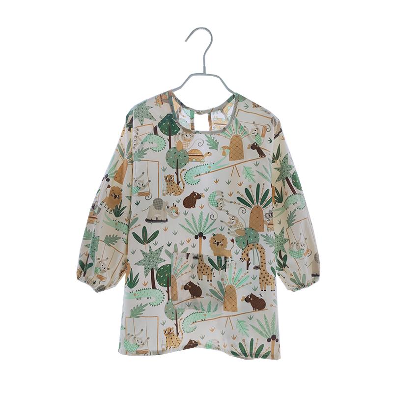 儿童画画衣服罩衣男童中大童外穿宝宝纯棉女秋冬防脏包衣围裙透气