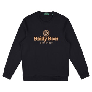 【空气层】RaidyBoer/雷迪波尔2025秋男烫钻植绒logo圆领卫衣6008