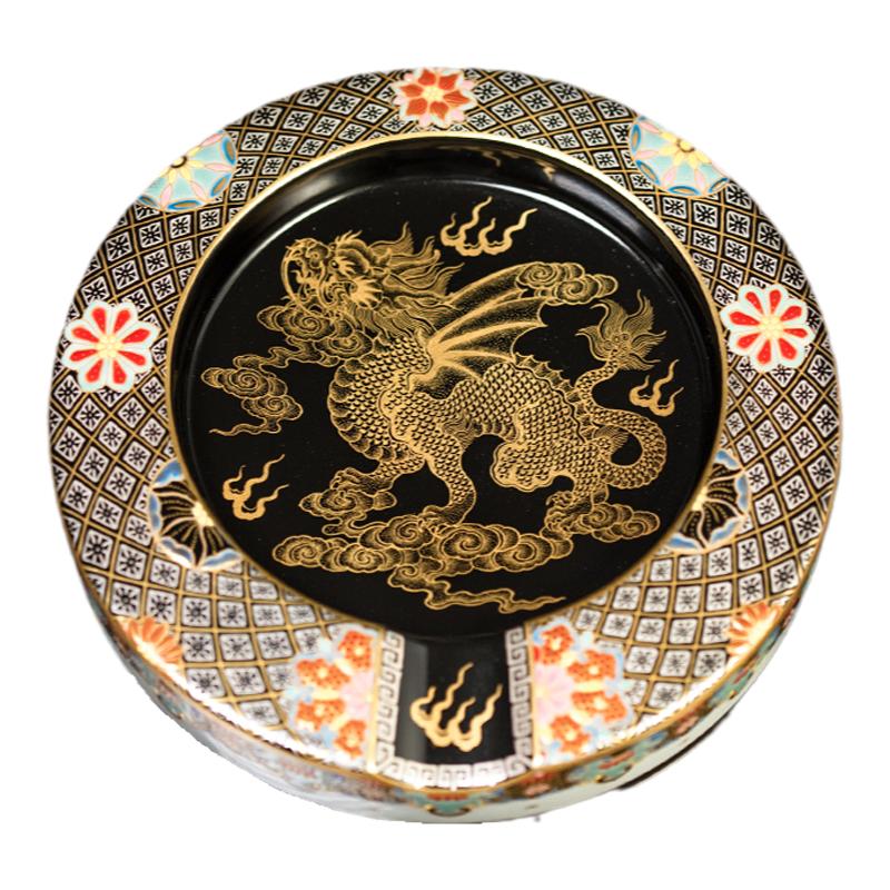 珐琅彩金银错麒麟纹饰雪茄缸