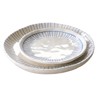 泽滕家日式复古陶瓷浅盘子寿司料理面包蛋糕水果蔬菜沙拉甜品骨碟