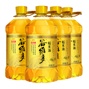 【整箱团购】金龙鱼谷维多双一万稻米油4L*4桶装食用油家用米糠油