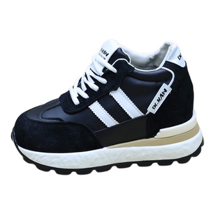 欧美站12cm红色女鞋8cm运动鞋女隐形加绒10cm厚底小个子ins德训鞋