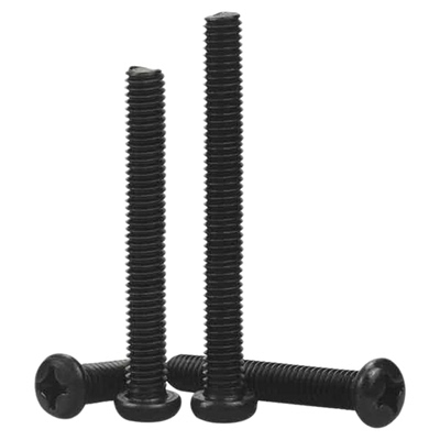 碳钢黑色十字圆头螺丝盘头M3M4M5M6*x55x60x65x70x75x80x85x90x95