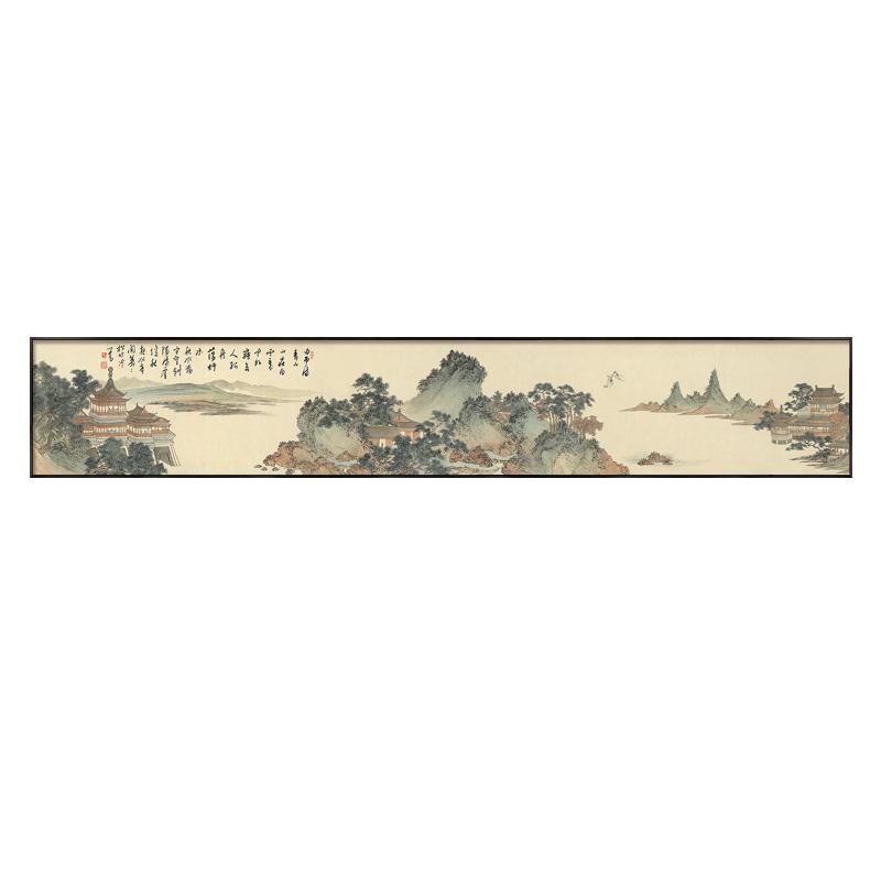 窄长条宋代美学氛围灯画山水挂画