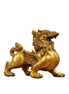 全黄铜貔貅摆件一对招财乔迁送礼