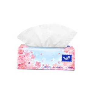 得宝tempo抽纸樱花香型大尺寸160x195有香味纸巾M码大号餐巾纸