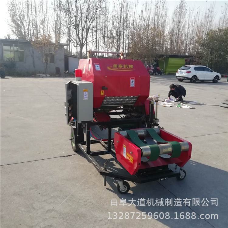 秸秆青贮饲料机 全自动芦苇打捆包膜机 鲜牧草秸秆包膜机