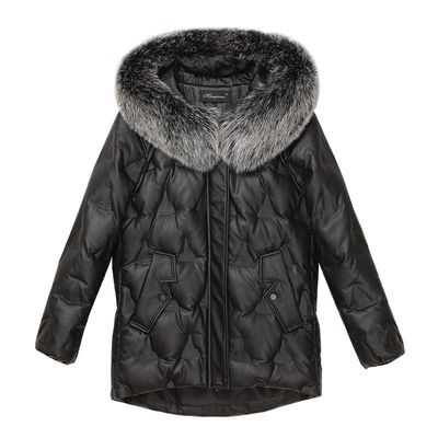 真皮羽绒服女短款小个子2025新款海宁绵羊皮夹克加绒加厚外套冬装