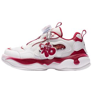 安踏儿童运动鞋女小童鞋2026春季新款犟弹旋钮老爹鞋棉花糖休闲鞋