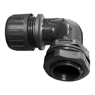 PA66尼龙波纹管直角接头塑料浪管防水锁母PE穿线螺纹软管弯头90度