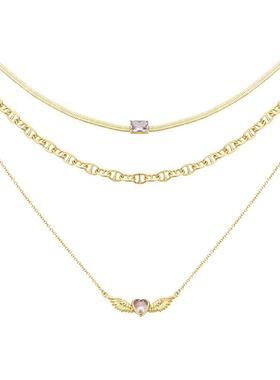 VITARING小众个性爱心翅膀项链女