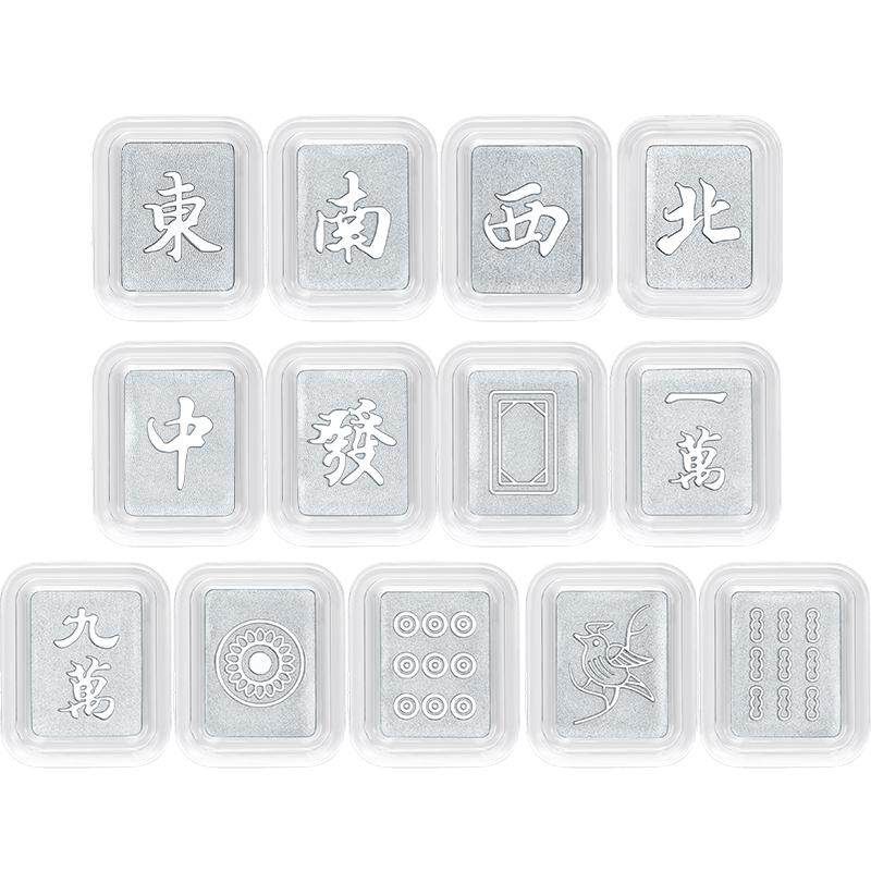 周六福银国潮麻将十三幺摆件S999足银收藏送礼节日礼物