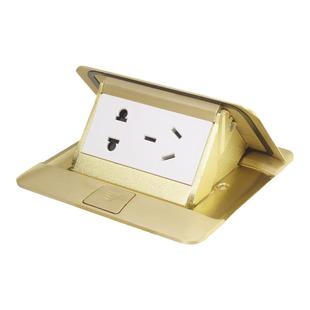 罗格朗超薄缓冲阻尼黄铜五孔地插二三插地脚插隐藏式地板插桌面插