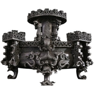 匠泽铜魂 周鼎仿古青铜器摆件战国曾侯乙尊盘盛酒器水器收藏摆件