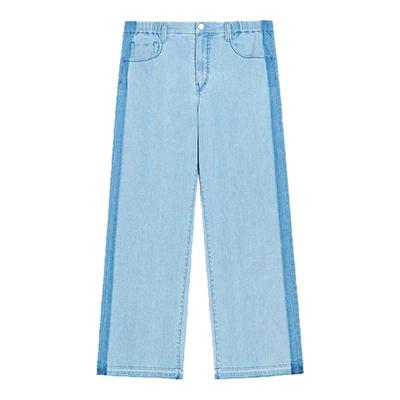 kleeklee薄弹牛仔拆洗直筒裤