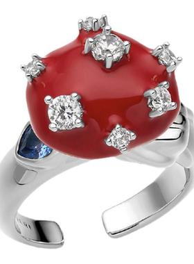 李权哲同款.出逃蘑菇珐琅戒指