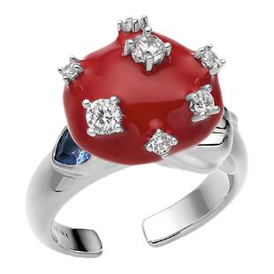 李权哲同款LAZYSURI懒苏芮出逃蘑菇珐琅戒指女款开口戒指创意饰品