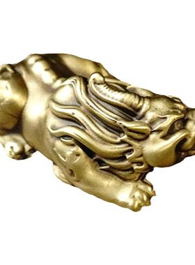 铜臻黄铜龙形貔貅手把件