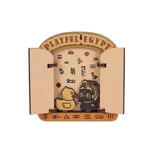 大英博物馆Bastet X B.Duck小黄鸭木质开门冰箱贴送女生生日礼物