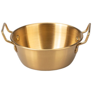 韩式不锈钢带耳小吃碗米酒碗沙拉碗火锅酱料碗薯条水果篮油炸小碗