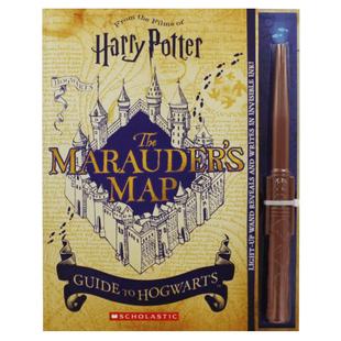 哈利波特:霍格沃茨活点地图指南 英文原版 附发光魔杖 HarryPotter 电影周边 Marauder's Map Guide to Hogwarts