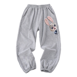 女童男童纯棉防蚊裤春夏薄款休闲运动裤儿童动物城朱迪宽松长裤子